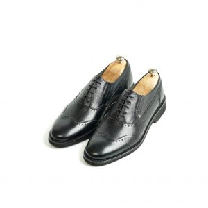 L 1827- Black floater leather Oxfords shoes