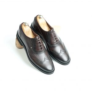 L 1827-dark brown Floater leather Oxfords shoes